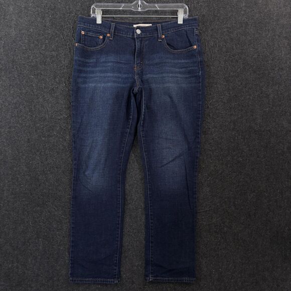 Levi's Denim - Levis 414 Relaxed Straight Jeans Women's 29x28 Blue Dark Wash Mid Rise Denim